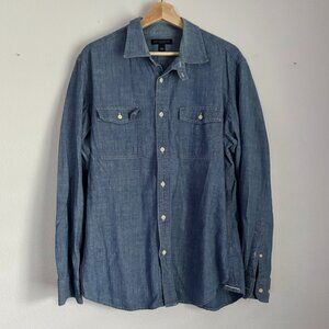 Used Banana Republic Chambray Blue Shirt Slim Fit Size Large